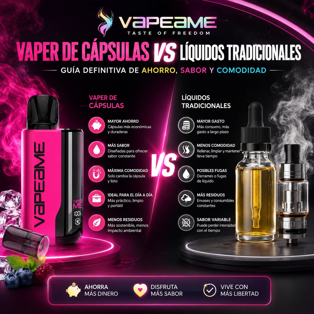 Vaper de cápsulas vs líquidos tradicionales