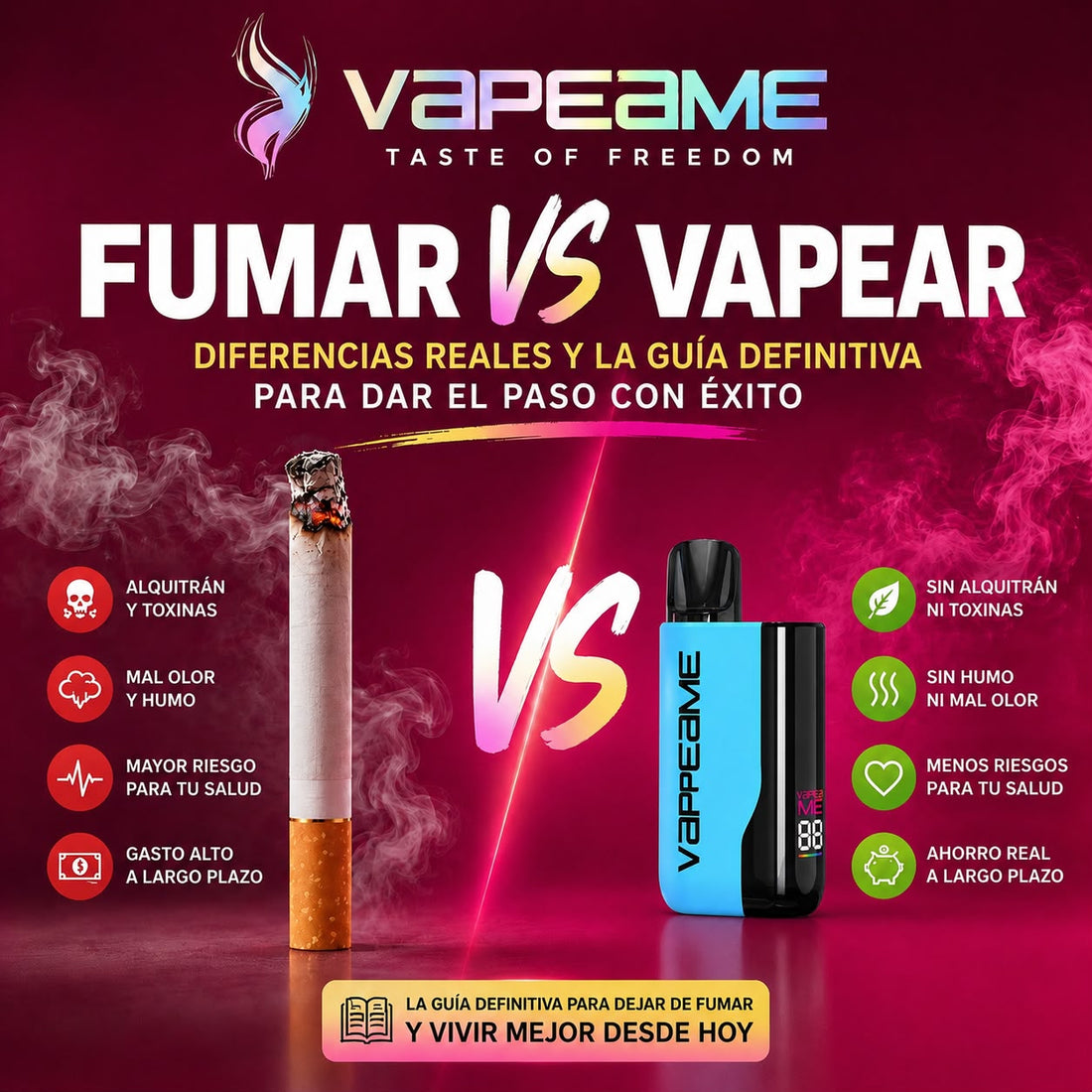 Fumar vs vapear: diferencias reales y la guía definitiva para dar el paso con éxito