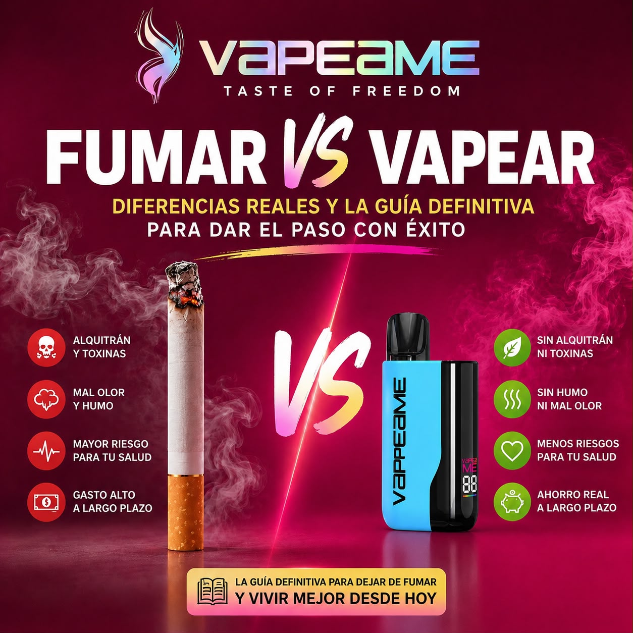 Fumar vs vapear: diferencias reales y la guía definitiva para dar el paso con éxito