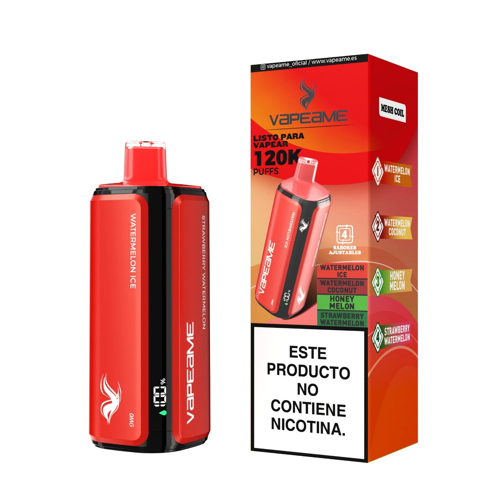 Vaper bigme red bush de 4 sabores con 120000 calas