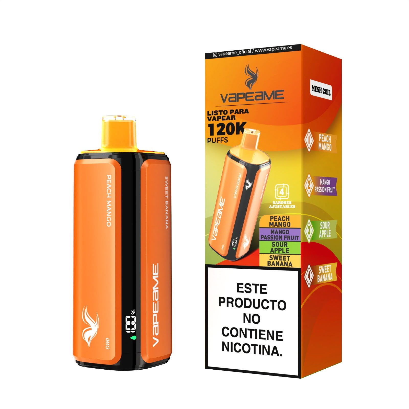 Vaper bigme orange de 4 sabores con 120000 calas