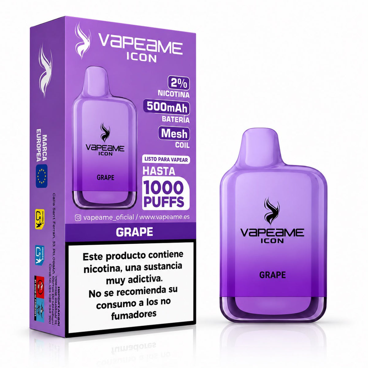 ICON Grape – Vaper 2% Nicotina 1000 caladas