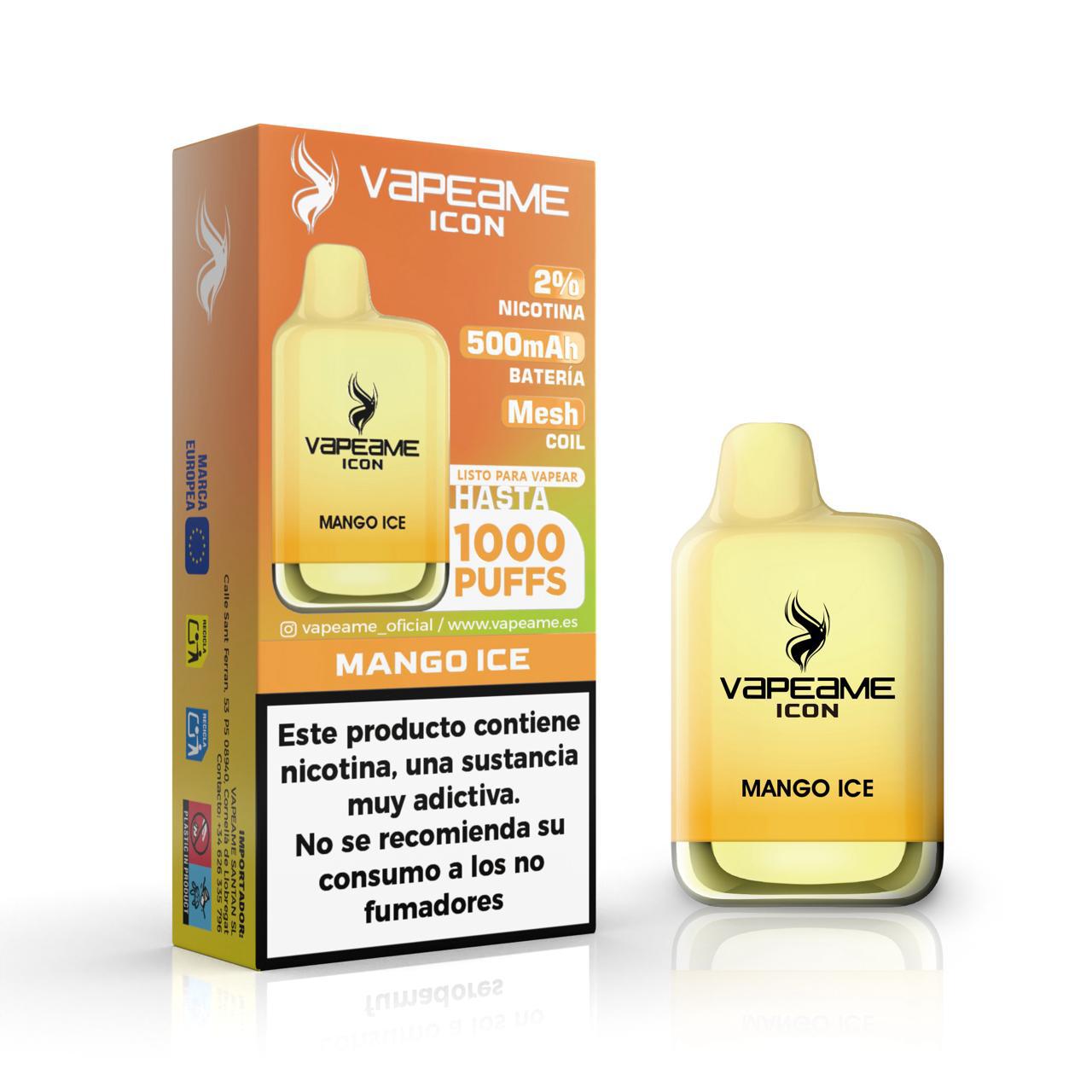 Compra ahora ICON Mango Ice 2% nicotina vaper desechable en nuestra tienda online de vapers Vapeame