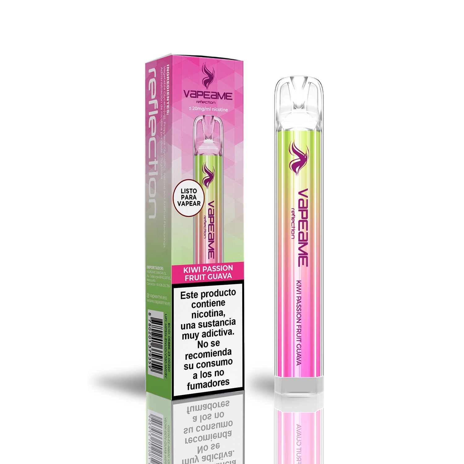 Reflection Kiwi Passion Fruit Guava – Vaper desechable 800 caladas 2% nicotina