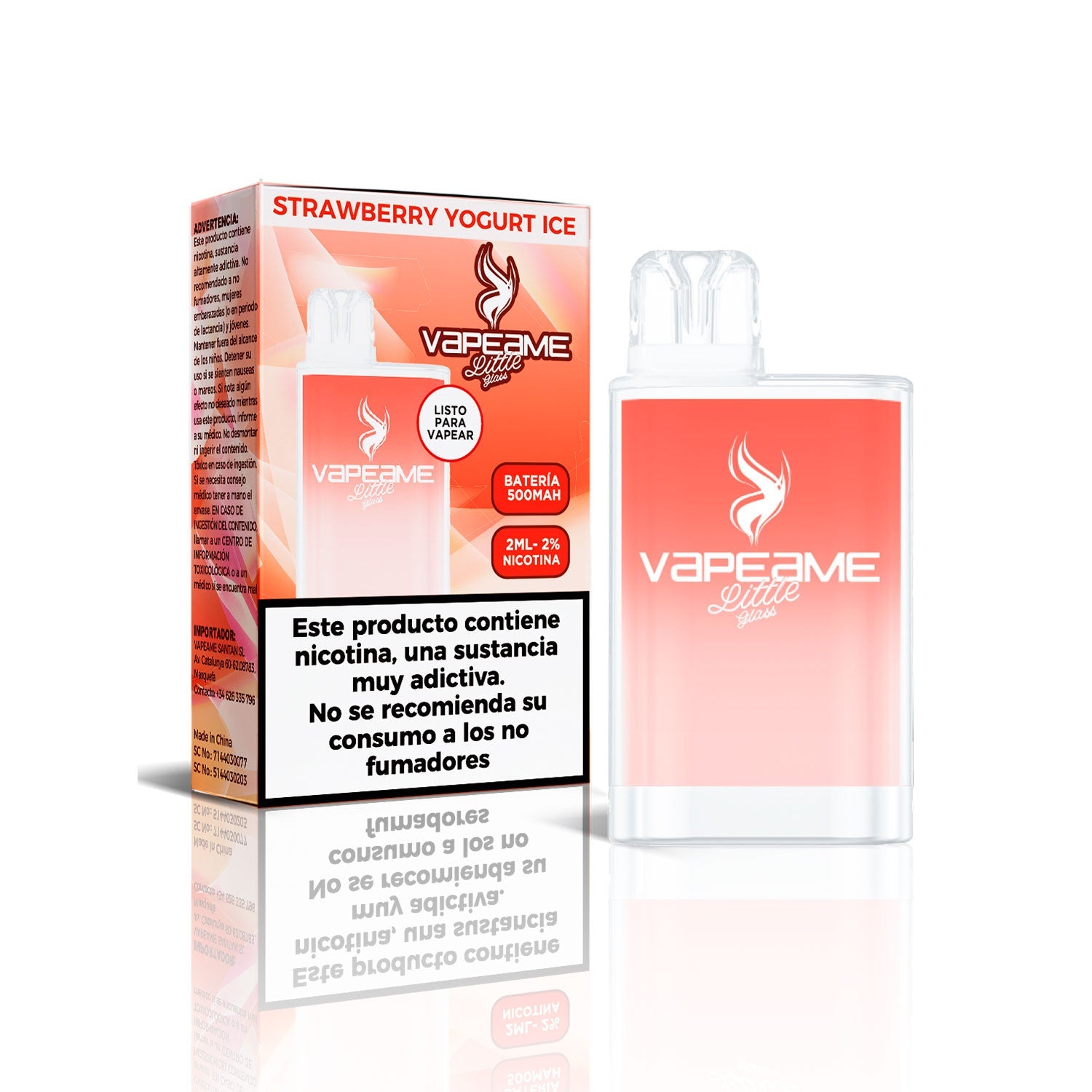 Little Glass Strawberry Yogurt Ice – Vaper desechable 800 caladas 2% nicotina