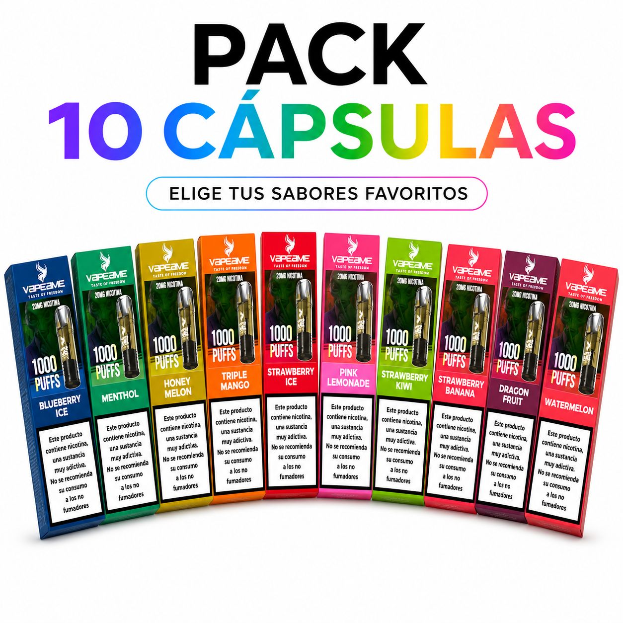 Compra ahora tus cápsulas favoritas en una oferta de 10 a escoger para tu vaper recargable