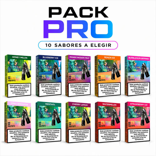Compra ahora tu pack de 10 capsulas doble a escoger para tu vaper recargable