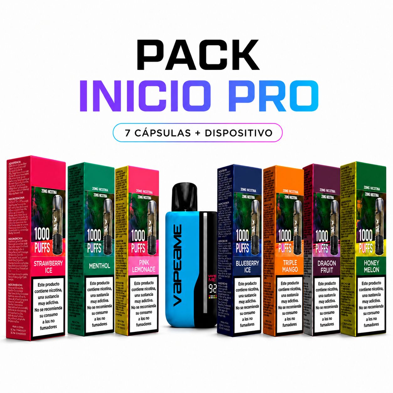 Oferta vaper recargable con 7 capsulas pack de inicio pro