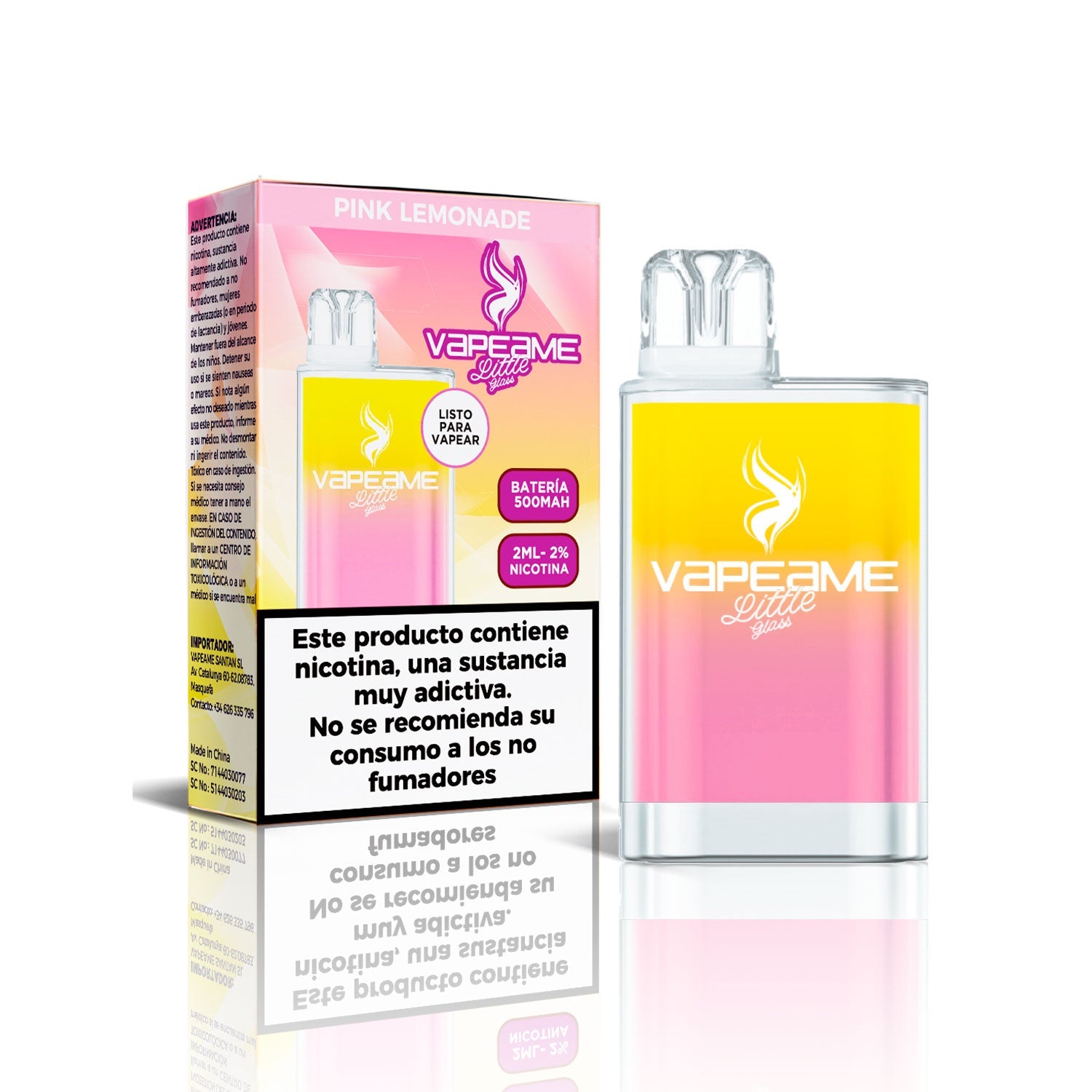 Little Glass Pink Lemonade – Vaper desechable 800 caladas 2% nicotina