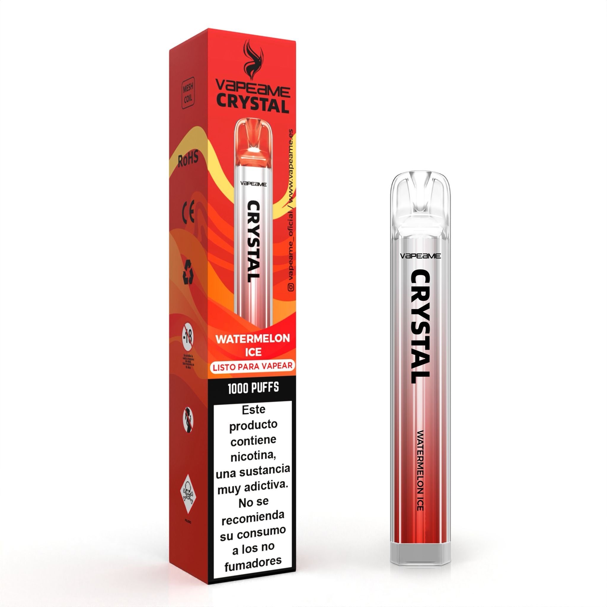 Comprar vaper desechable Crystal sabor Watermelon Ice con 1000 caladas en vapeame con envío en 24h