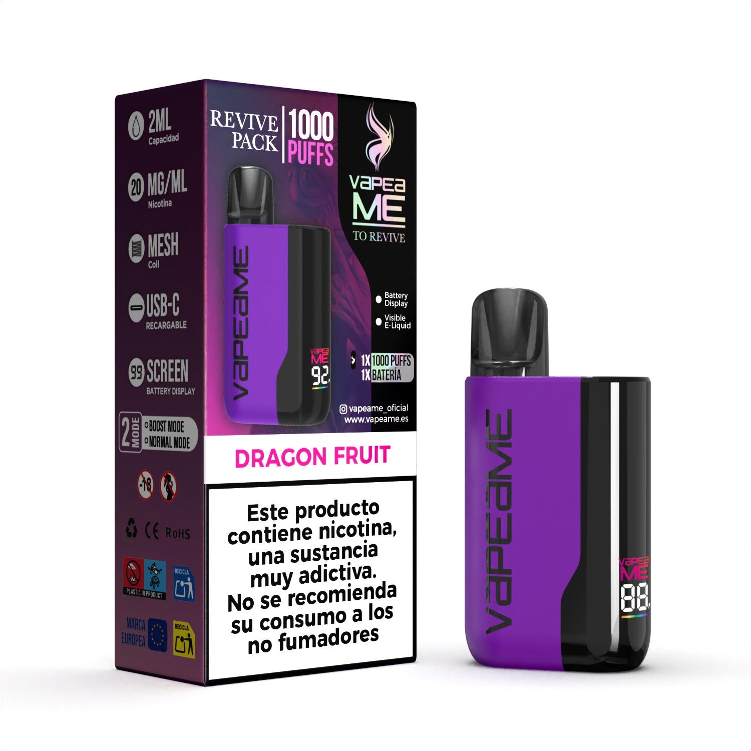 Vaper Recargable Dragon Fruit To Revive