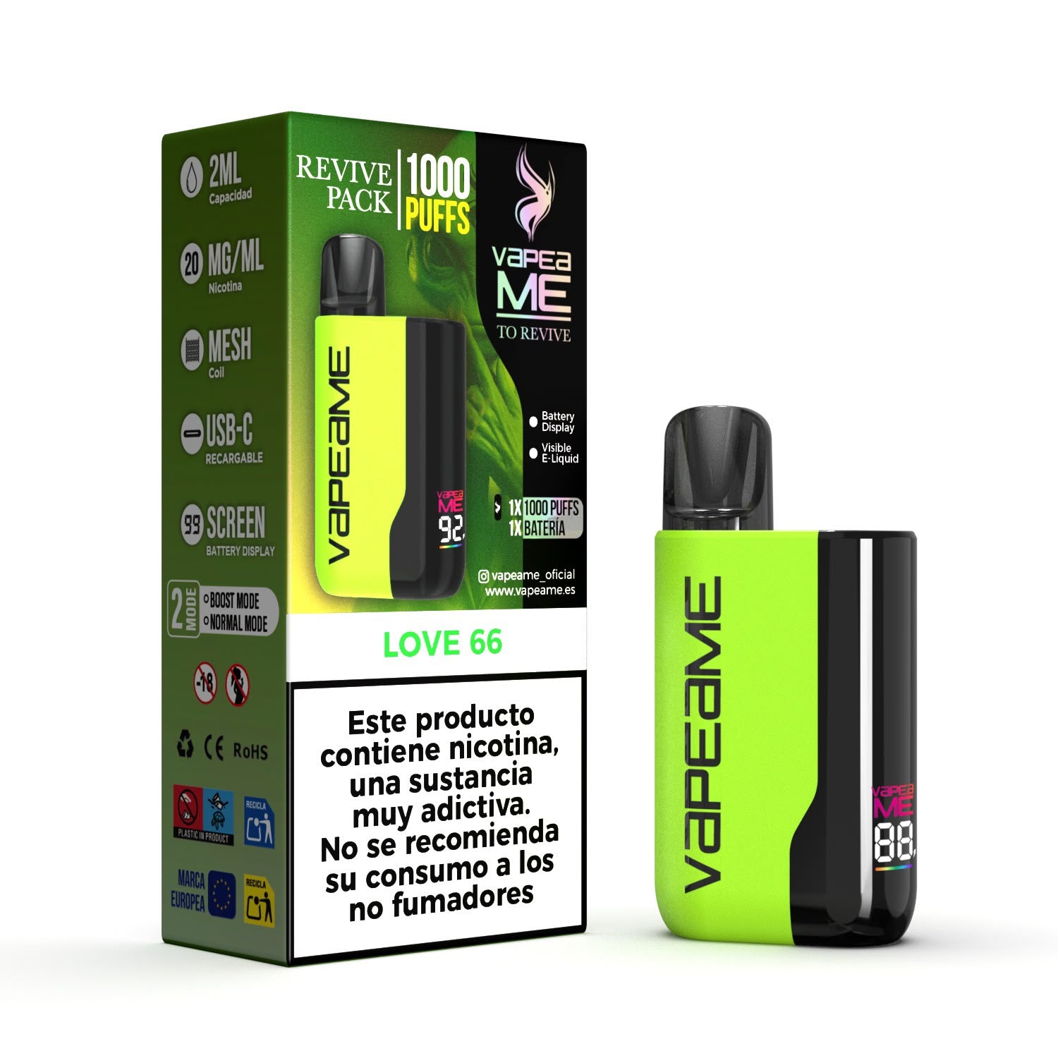 Vaper Recargable Love 66 To Revive