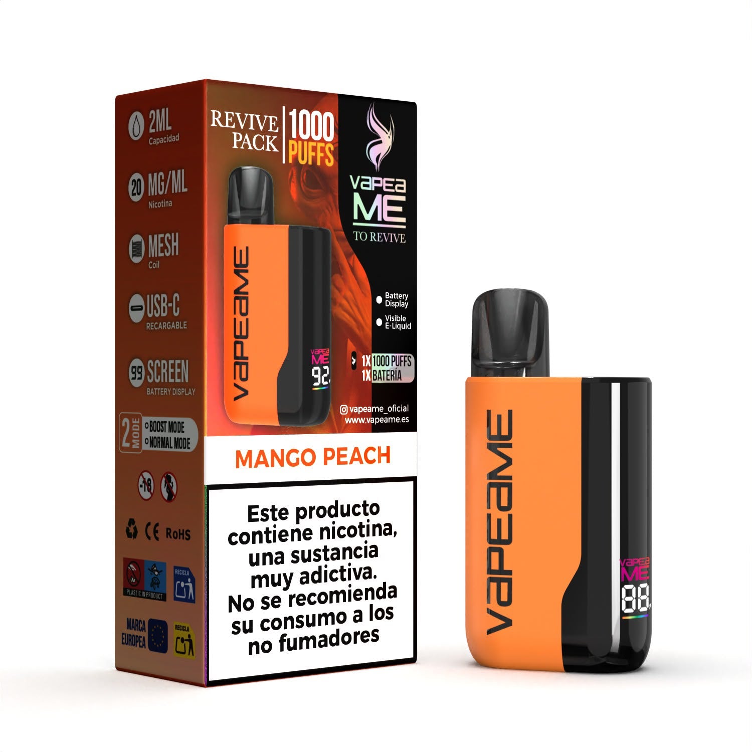 Vaper Recargable Mango Peach To Revive
